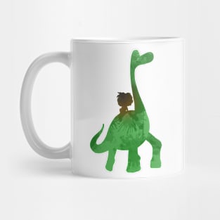 Boy and Dinosaur Inspired Silhouette Mug